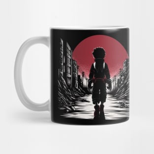 Hero walking through a city Mug